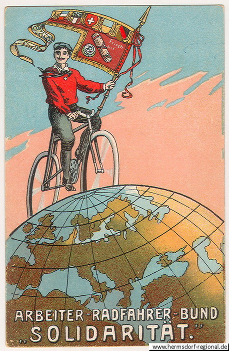 Verschiedene Karten des Arbeiter-Radfahrer-Bundes "Solidarität"